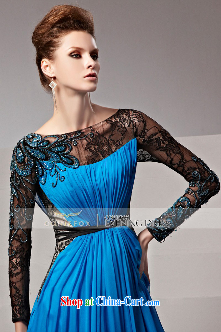 Creative Fox dress autumn and winter new blue dress tail Evening Dress elegant performances dress lace long-sleeved gown dresses 81,532 pictures color L pictures, price, brand platters! Elections are good character, the national distribution, so why buy now enjoy more preferential! Health