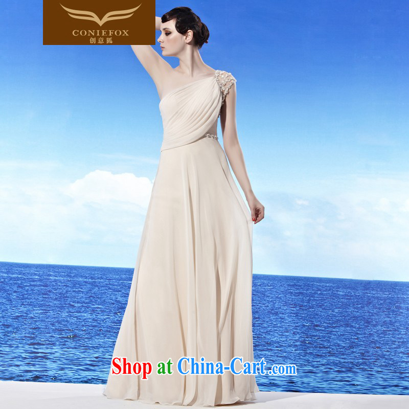 Creative Fox Evening Dress long winter bows dress bridesmaid evening dress elegant single shoulder wiped his chest dress simple and classy style in Europe and 56,958 color pictures XXL, creative Fox (coniefox), online shopping