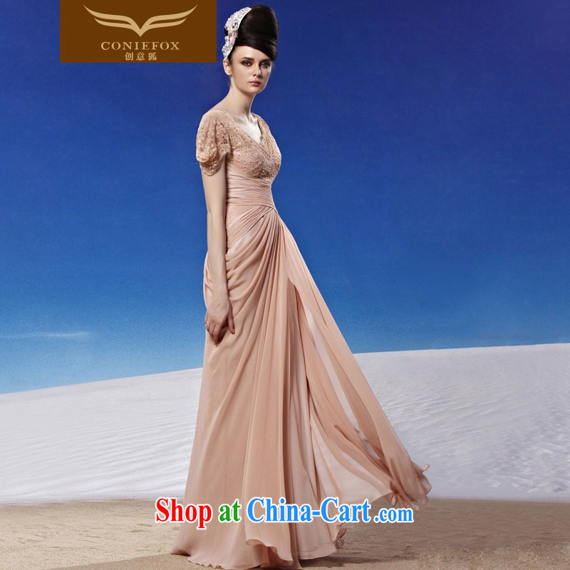 Creative Fox Evening Dress stylish and sexy V terrace for the banquet Evening Dress evening dress toast serving the annual dress elegant long gown beauty 81,313 picture color XL, creative Fox (coniefox), online shopping