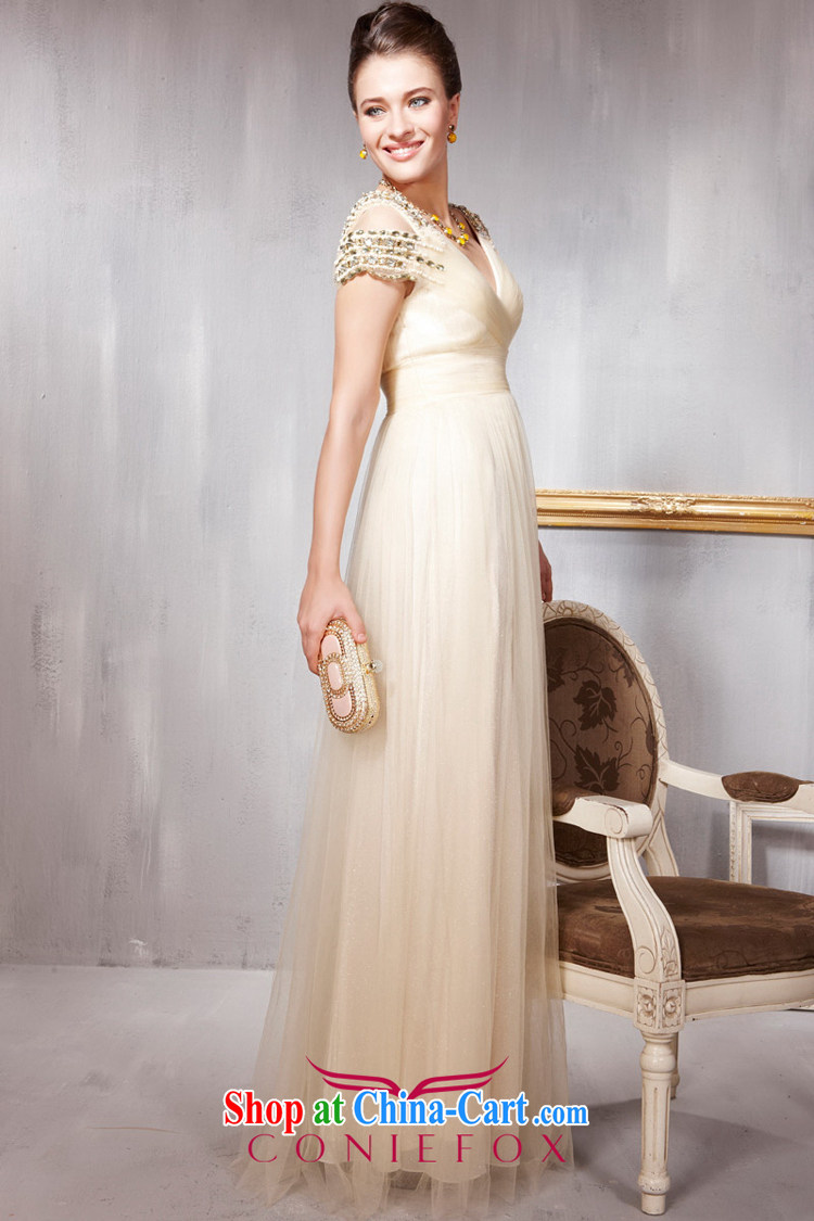 Creative Fox dress Luxury Water drilling V collar, shoulder wedding dresses bridal wedding toast service beauty long bridesmaid service banquet dress 56,815 light yellow XL pictures, price, brand platters! Elections are good character, the national distribution, so why buy now enjoy more preferential! Health