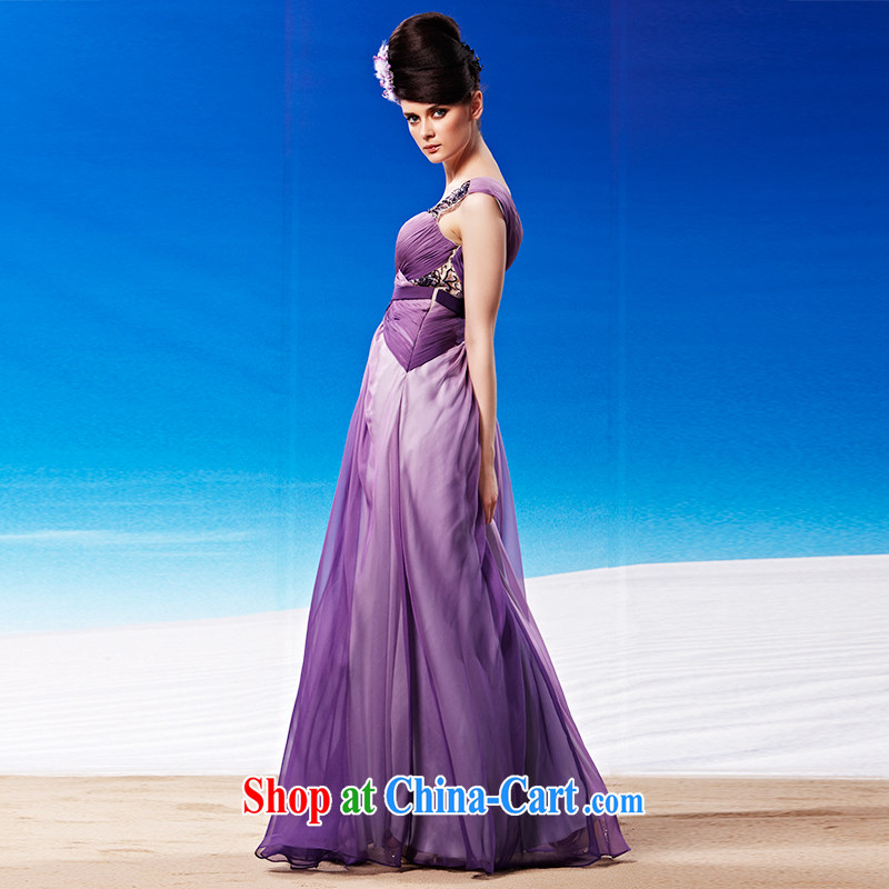 Creative Fox dress sexy V collar purple wedding dresses long skirt with banquet Evening Dress wedding bridal toast service annual meeting presided over 81,325 dresses picture color XXL, creative Fox (coniefox), online shopping