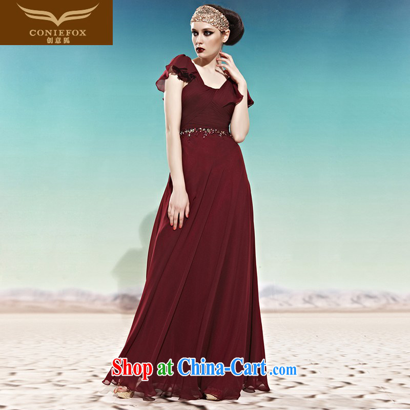 Creative Fox Evening Dress European and American banquet dress long dress graceful evening gown annual meeting chair dress theatrical service 56,998 picture color M