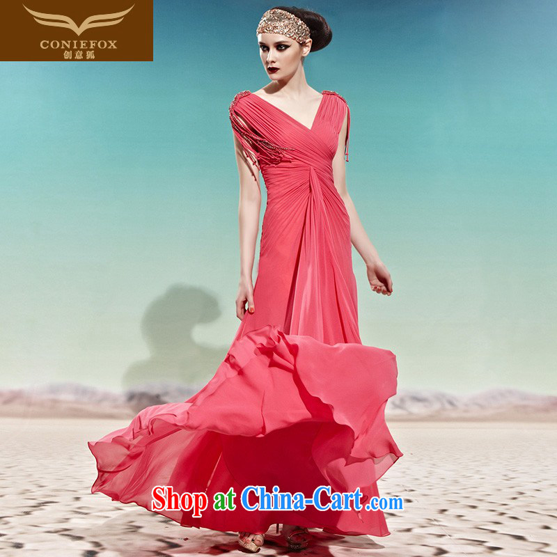 Creative Fox dress sexy package shoulder bridal wedding dress elegant long bridesmaid dress toast Stage service graphics thin with 58,011 dresses picture color XXL