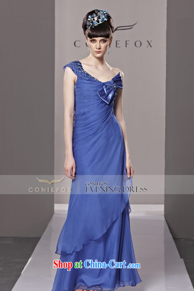 Creative Fox dress banquet blue beauty with parquet drill dress bow tie the shoulder evening dress long dress exhibition performances dress 80,560 blue XXL pictures, price, brand platters! Elections are good character, the national distribution, so why buy now enjoy more preferential! Health
