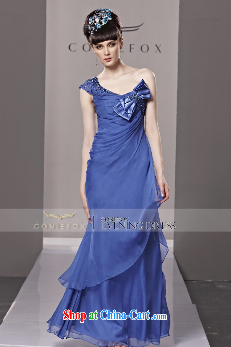 Creative Fox dress banquet blue beauty with parquet drill dress bow tie the shoulder evening dress long dress exhibition performances dress 80,560 blue XXL pictures, price, brand platters! Elections are good character, the national distribution, so why buy now enjoy more preferential! Health