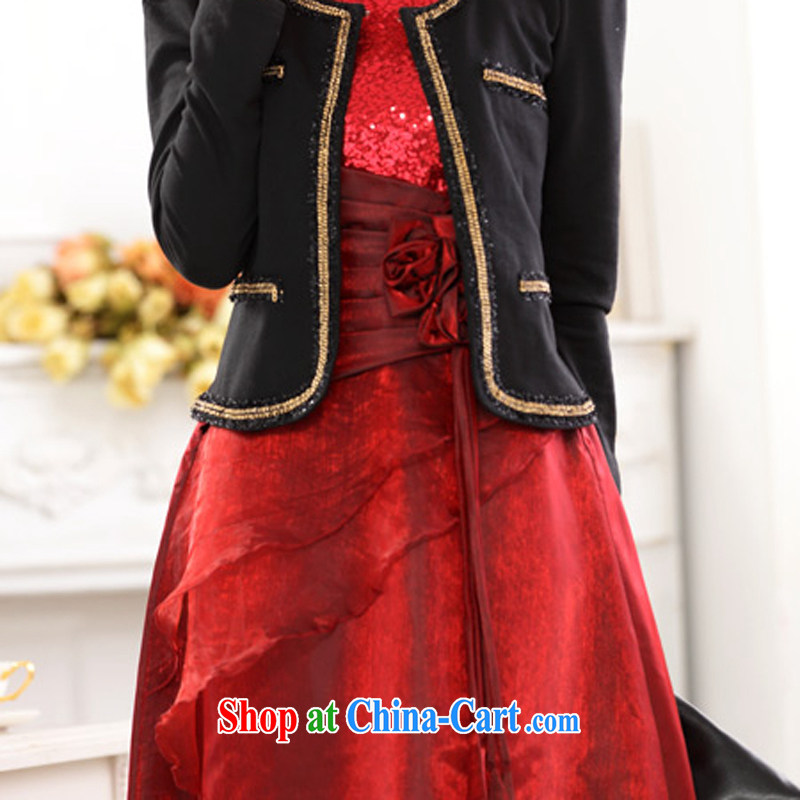 Land is still the Yi 2014 new, high standard in Europe and your shoulders beauty evening video thin large, female fat MM evening dress long marriage bridesmaid dresses bows dress wine red XXXL, land is still the garment, shopping on the Internet