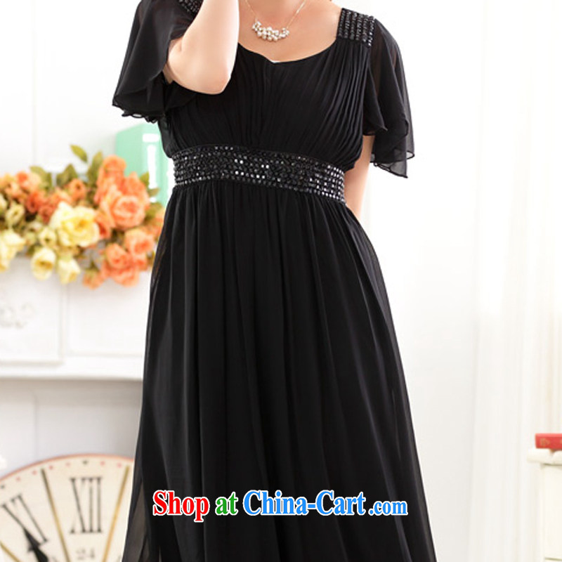 Land is the Yi 2015 new European and American short-sleeved to manually staple V Pearl collar snow woven large, female Women's clothes bridal night, President toast bridesmaid wedding dress dress black XXXL, land is still the garment, and, shopping on the