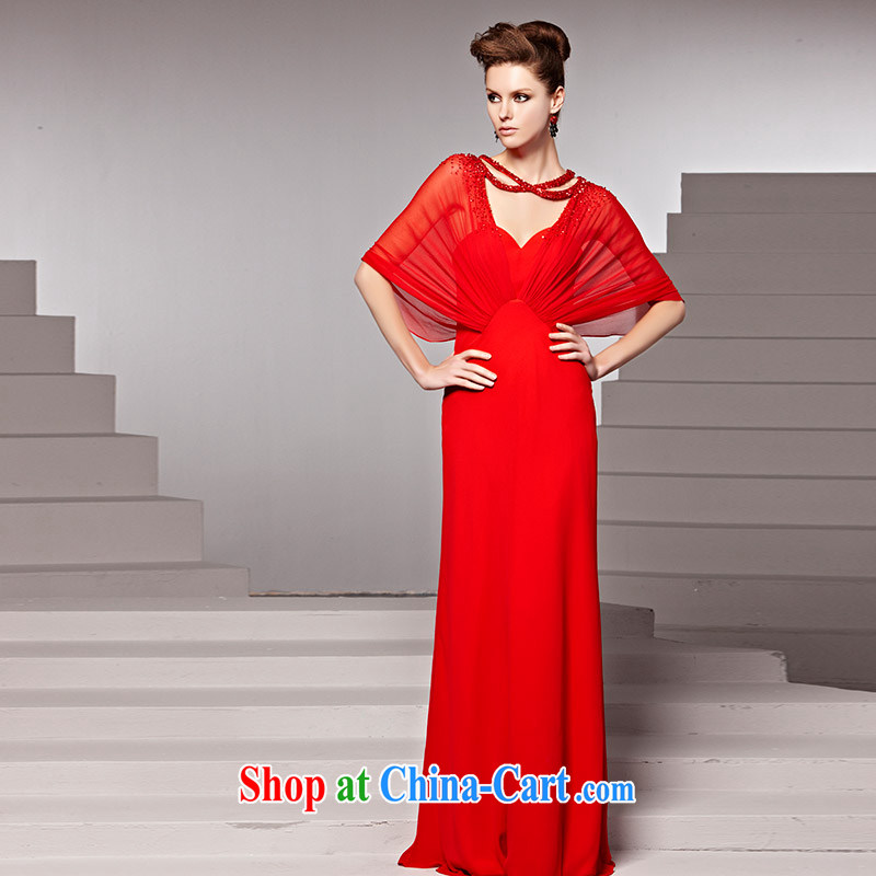 Creative Fox Evening Dress red bridal wedding dress banquet toast long gown, with dress sweet Mary Magdalene chest dress long skirt 81,580 picture color XL, creative Fox (coniefox), online shopping