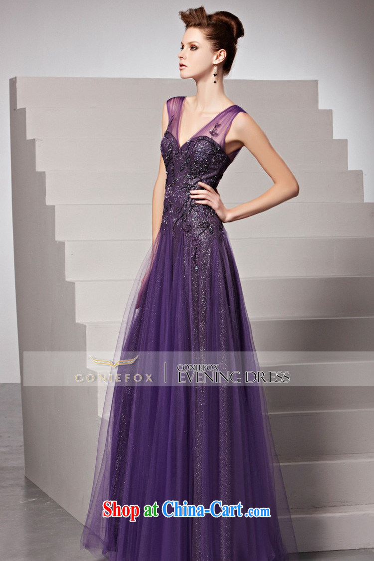Creative Fox Evening Dress New back exposed purple dress evening dress fall dress V deep sense of dress theatrical service presided over 81,599 dresses picture color XL pictures, price, brand platters! Elections are good character, the national distribution, so why buy now enjoy more preferential! Health