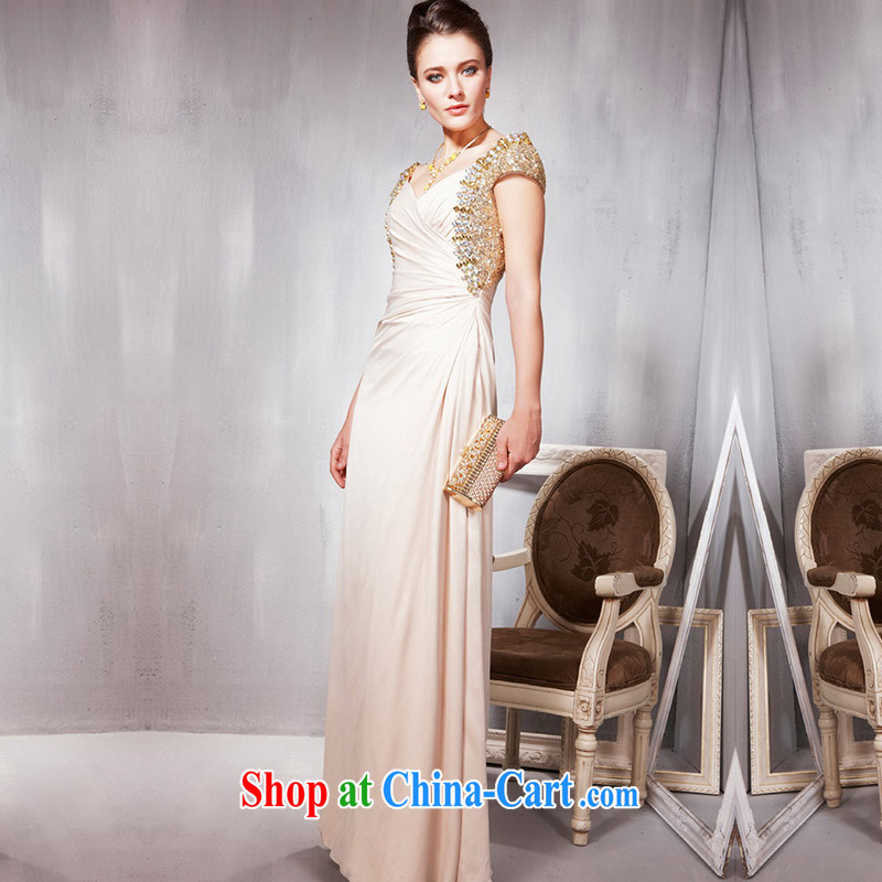 Creative Fox dress and elegant bridal gown banquet dress long serving toast stage evening hosted annual dress long skirt 56,856 light yellow S, creative Fox (coniefox), online shopping