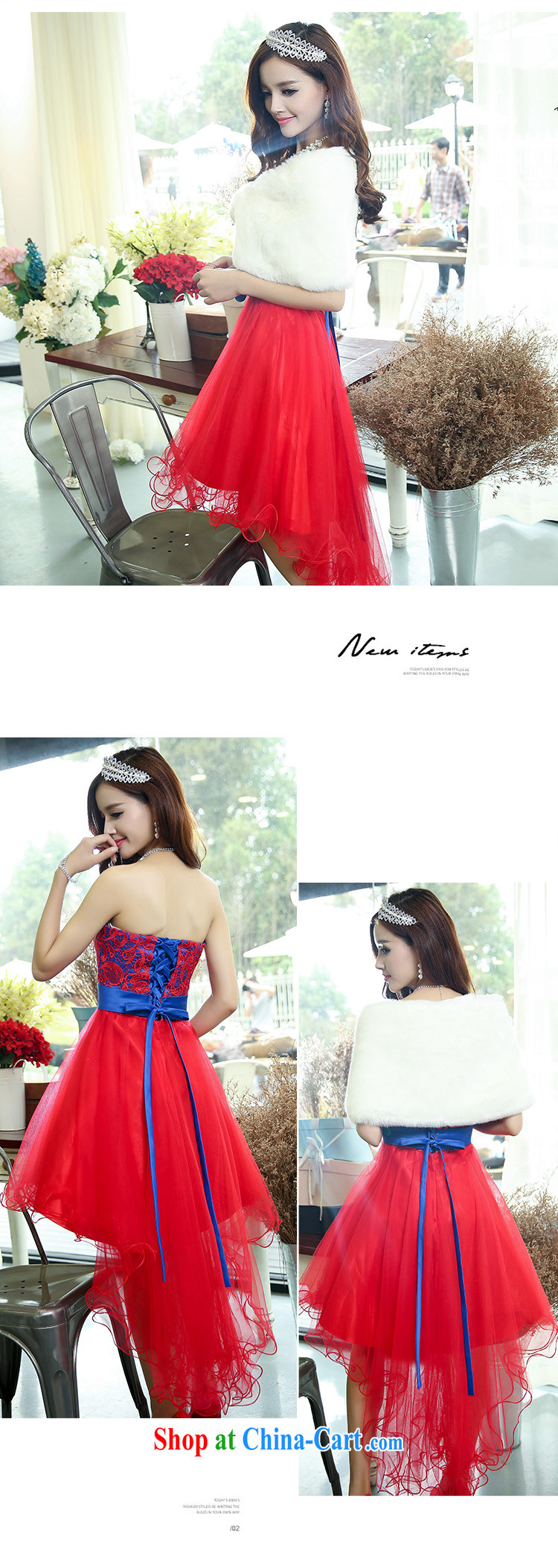Arrogant season autumn 2015 Korean married women with dresses back door bows dress dress wedding bridesmaid dress female red with blue shawl S pictures, price, brand platters! Elections are good character, the national distribution, so why buy now enjoy more preferential! Health