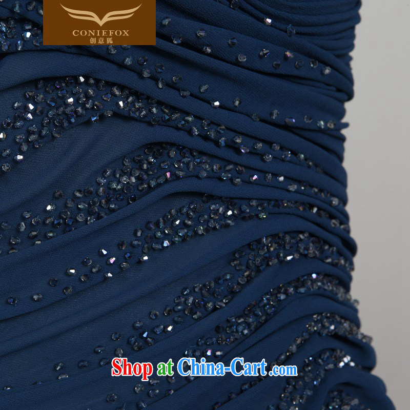 Creative Fox high-end custom dress single shoulder sexy beaded Evening Dress Red Carpet dress banquet evening dress suit the annual dress skirt 81,603 color pictures are tailored to creative Fox (coniefox), online shopping