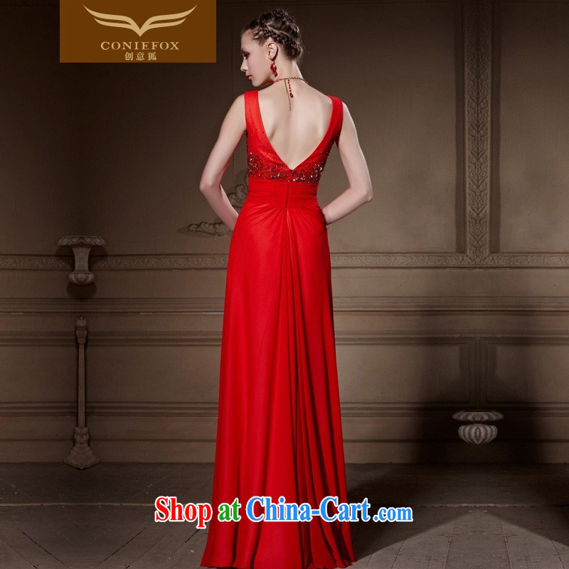 Creative Fox high-end custom dress 2015 new high-sense V collar red bridal wedding dress long gown beauty 81,620 color pictures are tailored to creative Fox (coniefox), online shopping