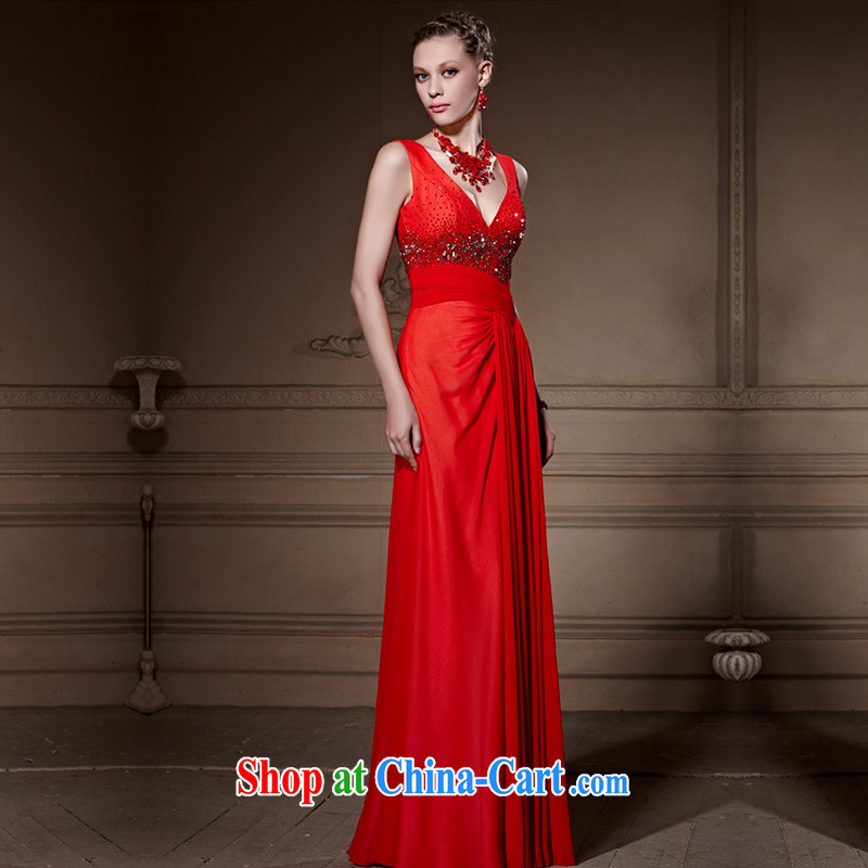 Creative Fox high-end custom dress 2015 new high-sense V collar red bridal wedding dress long gown beauty 81,620 color pictures are tailored to creative Fox (coniefox), online shopping