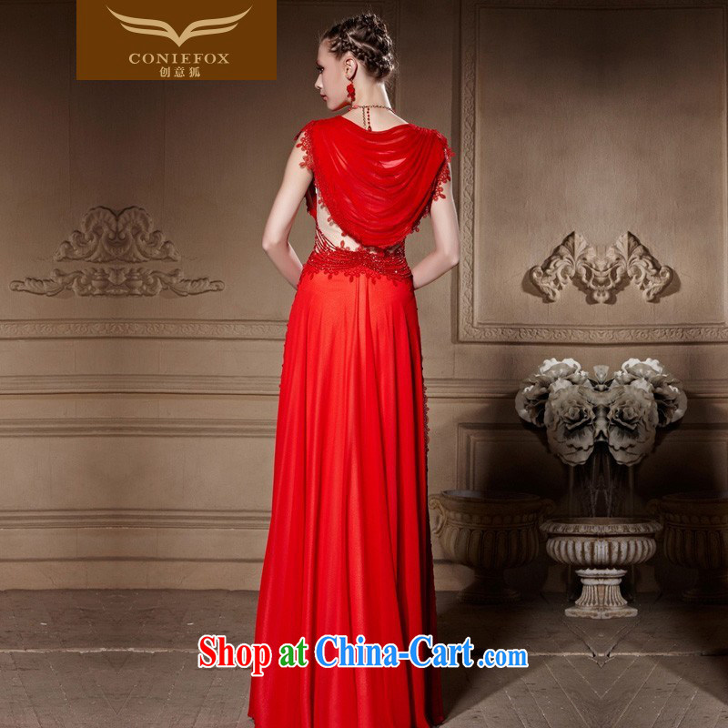 Creative Fox high-end custom dress wrinkled sexy V-neck Evening Dress bridal wedding dress banquet toast clothing evening dress dress long skirt 81,651 picture color tailored to creative Fox (coniefox), online shopping
