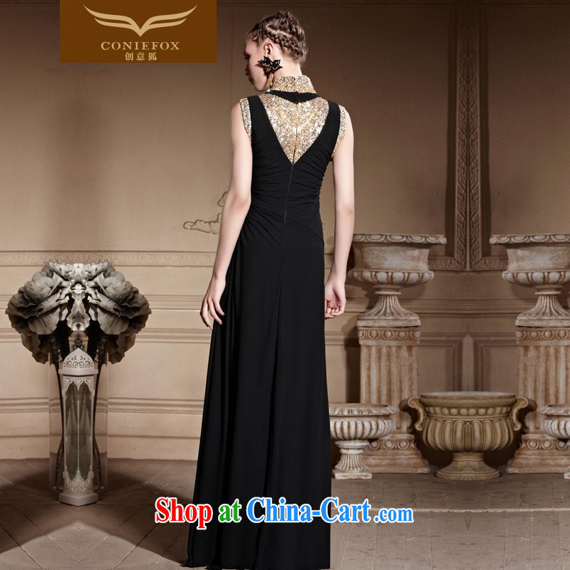 Creative Fox high quality custom dress new, glittering lights, and for banquet dress black dress moderator evening dress dresses 81,823 picture color tailored to creative Fox (coniefox), online shopping