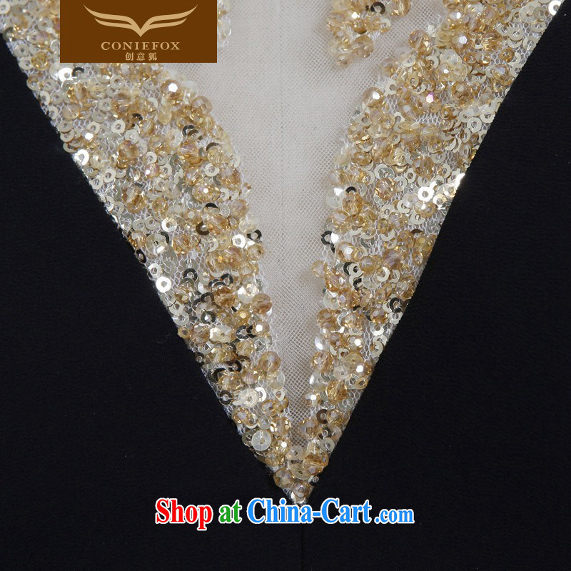 Creative Fox high quality custom dress new, glittering lights, and for banquet dress black dress moderator evening dress dresses 81,823 picture color tailored to creative Fox (coniefox), online shopping