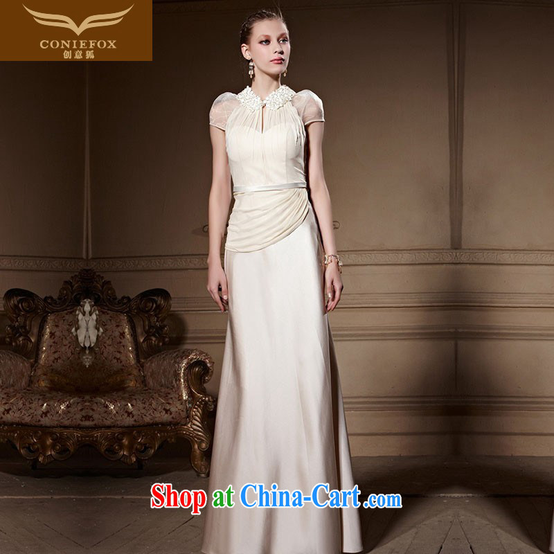 Creative Fox high-end custom dress new, only the wood drill for evening dress wedding dress banquet long dresses the stage performances serving 81,828 picture color tailored