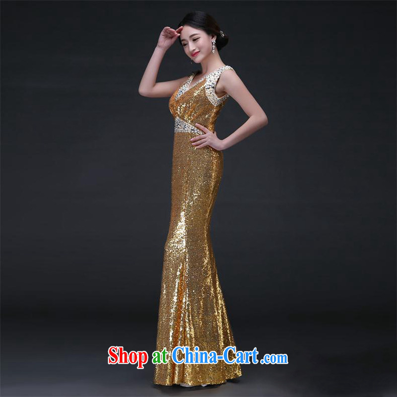 7-Color 7 tone Korean version of the new, long, cultivating graphics thin, dress bridal toast clothing sexy crowsfoot chaired annual long evening dress L 021 large red M, 7-Color 7 tone, shopping on the Internet