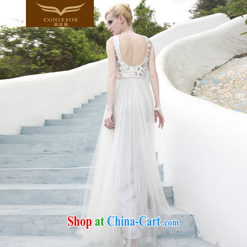 Creative Fox Evening Dress white, bridal dresses of Yuan dress banquet toast clothing elegant long Graphics thin Evening Dress dress dress white 80,858 XL, creative Fox (coniefox), online shopping