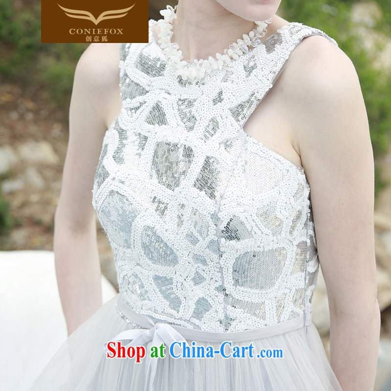 Creative Fox Evening Dress white, bridal dresses of Yuan dress banquet toast clothing elegant long Graphics thin Evening Dress dress dress white 80,858 XL, creative Fox (coniefox), online shopping