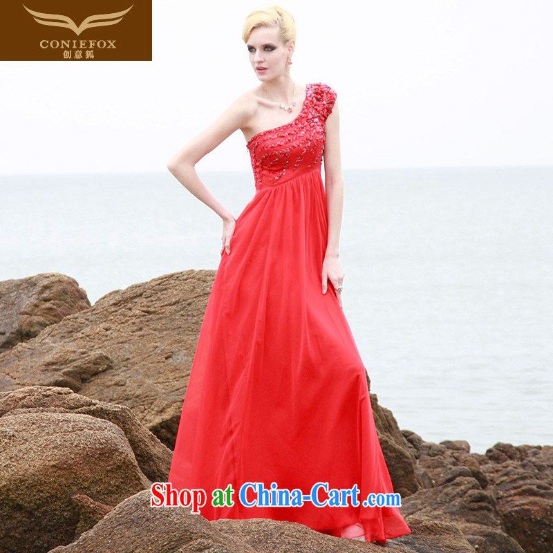 Creative Fox Evening Dress 2015 New Red bridal wedding dress banquet toast dress uniform dress, shoulder-length, wedding dresses 80,652 red XXL
