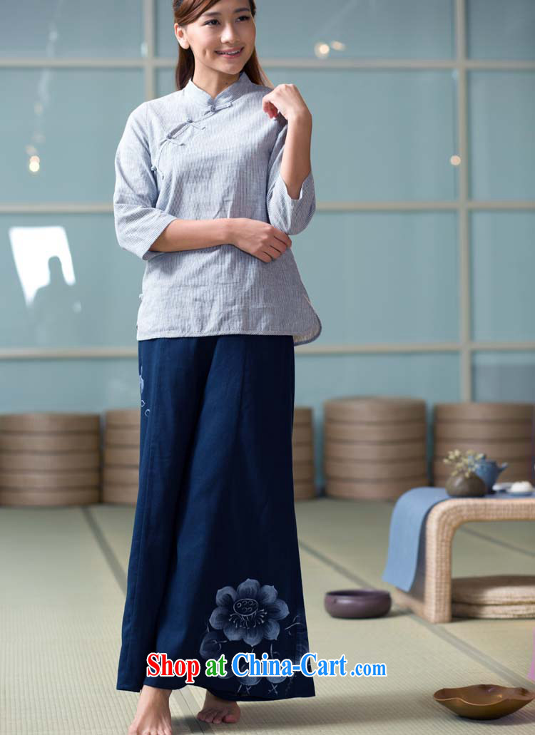 cotton linen clothing and summer new long-sleeved Chinese Chinese national female-T-shirt YD 05 - 115 - 1 blue bar 115 L pictures, price, brand platters! Elections are good character, the national distribution, so why buy now enjoy more preferential! Health