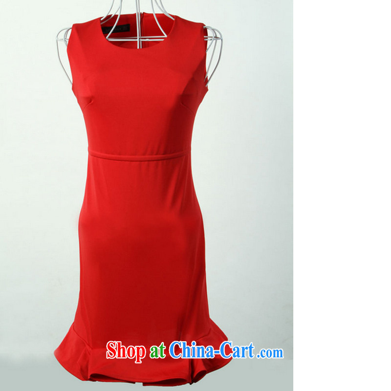 Autumn 2015 the new dress with stars, Korean red sleeveless vest dress dress dress A Field skirt crowsfoot skirt red XL, such as statements (RUYAN), online shopping