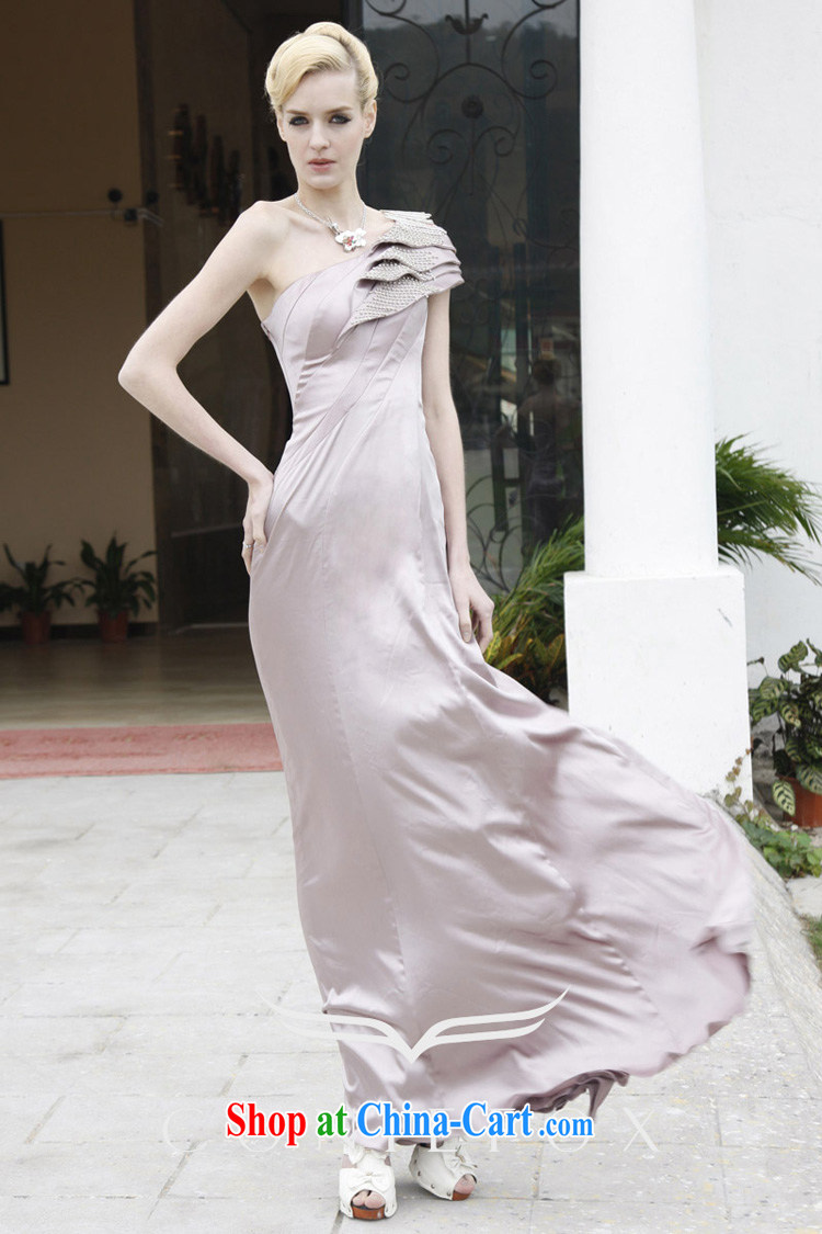 Creative Fox Evening Dress 2015 new annual meeting moderator dress beauty long single shoulder dress skirt banquet toast dress long skirt 80,851 tea color XXL pictures, price, brand platters! Elections are good character, the national distribution, so why buy now enjoy more preferential! Health