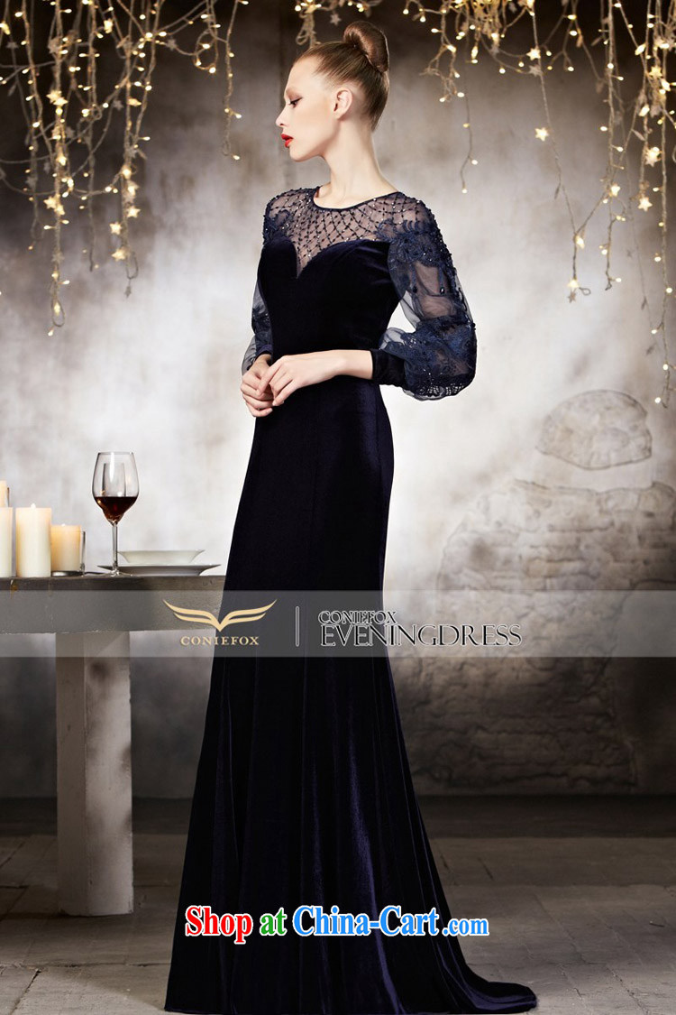 Creative Fox advanced custom dress long-sleeved blue dress fall and winter banquet toast serving long, fall in the annual dress long skirt 30,831 picture color tailored pictures, price, brand platters! Elections are good character, the national distribution, so why buy now enjoy more preferential! Health
