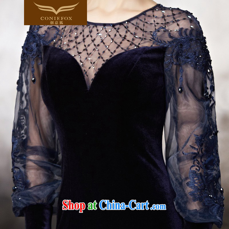 Creative Fox advanced custom dress long-sleeved blue dress fall and winter banquet toast. Long fall in the annual dress long skirt 30,831 color pictures are tailored to creative Fox (coniefox), online shopping