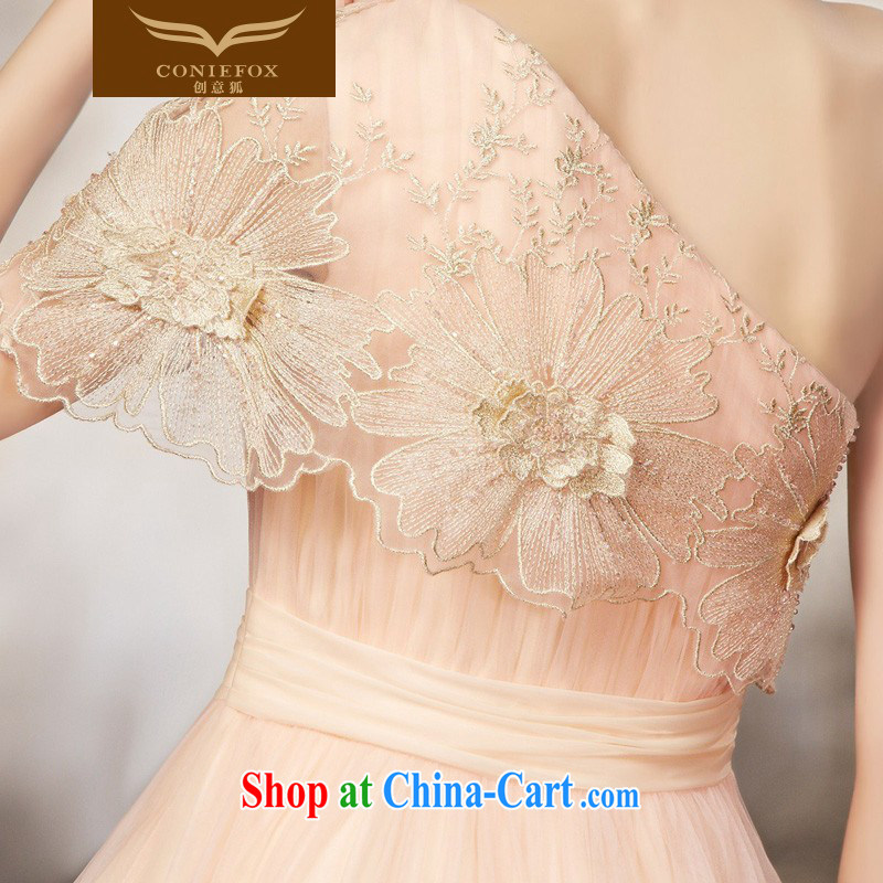 Creative Fox high-end custom small dress lace single shoulder dress dress bridesmaid dresses in his toast sister service banquet dress 30,832 picture color tailored, creative Fox (coniefox), online shopping