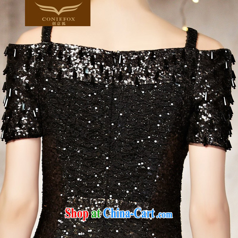 Creative Fox advanced custom small dress 2015 new short Tuxedo Black beauty the strap evening dress dress upscale short skirt 30,886 color pictures are tailored to creative Fox (coniefox), online shopping