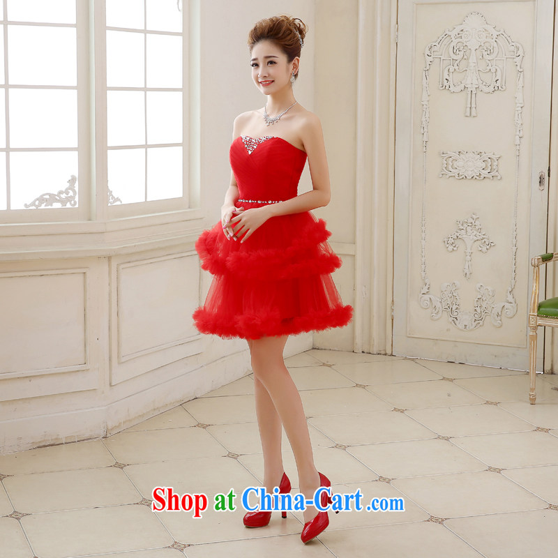 Rain is still Yi marriages red wedding dresses new short dresses, stylish and festive photo building photography show stage show shaggy Princess skirt LF 212 red tailored final, rain is still clothing, shopping on the Internet