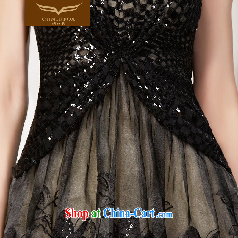 Creative Fox advanced custom wedding dresses and stylish black V collar short dress, banquet toast clothing bridesmaid dress dress annual meeting presided over 82,103 dresses picture color tailored creative Fox (coniefox), online shopping