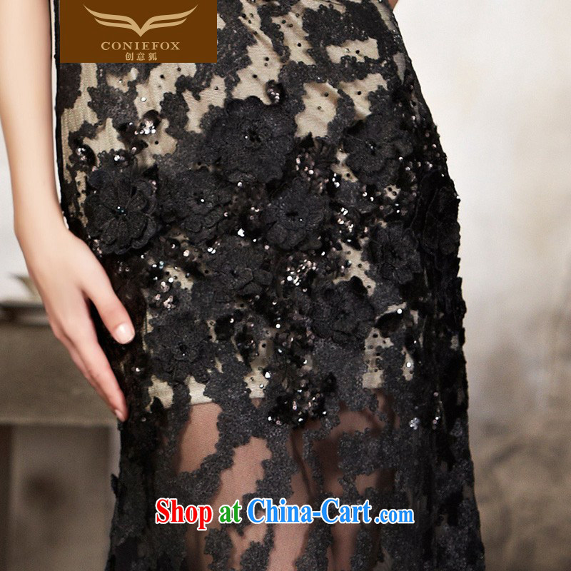 Creative Fox high-end custom dress long black beauty, dress sexy lace dress dress uniform toast dress 82,115 color pictures tailored to creative Fox (coniefox), online shopping