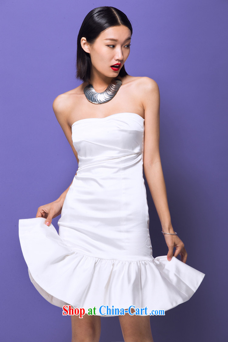Yi Ge lire name Yuan elegance bare chest crowsfoot flouncing dresses Banquet Hosted performances bridesmaid dress dress white 6756 L pictures, price, brand platters! Elections are good character, the national distribution, so why buy now enjoy more preferential! Health