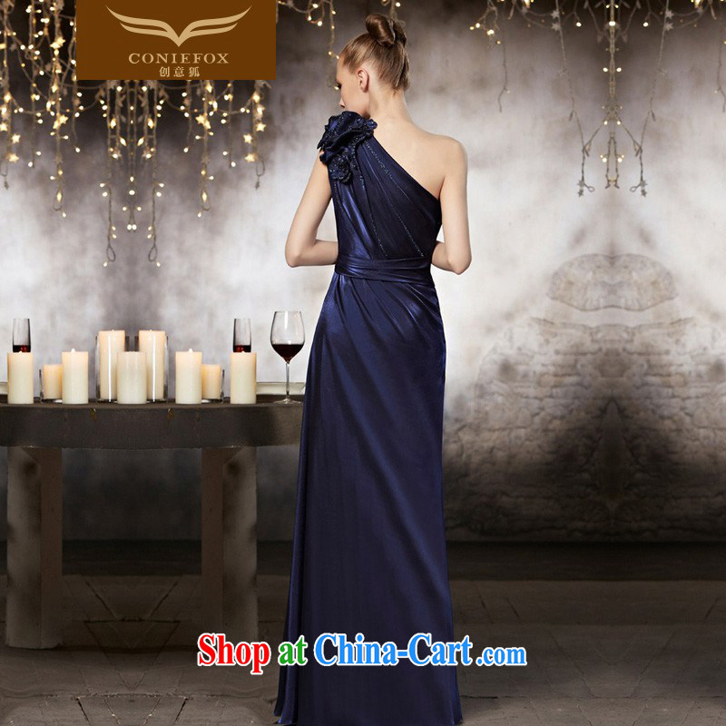 Creative Fox Evening Dress advanced custom dress single shoulder blue beauty, long fall evening dress banquet toast presided over his wedding dresses long skirt 82,152 picture color tailored to creative Fox (coniefox), and shopping on the Internet