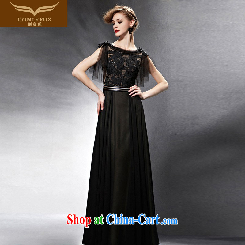 Creative Fox Evening Dress 2015 New Beauty long fall dress banquet evening dress dress black toast serving Toastmaster of the 30,590 dresses picture color XL