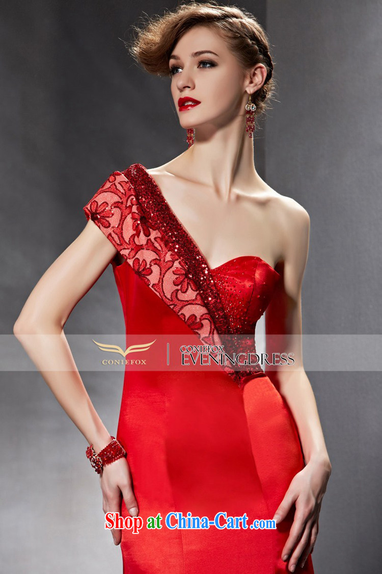 Creative Fox Evening Dress 2015 New Red bridal wedding dress banquet toast dress long, fall beauty, single shoulder dress 30,625 picture color XXL pictures, price, brand platters! Elections are good character, the national distribution, so why buy now enjoy more preferential! Health