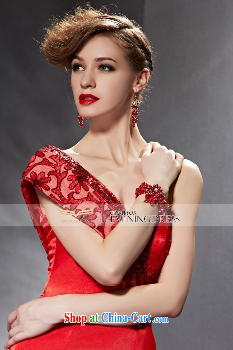 Creative Fox Evening Dress 2015 New Red bridal wedding dress banquet toast dress long, fall beauty, single shoulder dress 30,625 picture color XXL pictures, price, brand platters! Elections are good character, the national distribution, so why buy now enjoy more preferential! Health