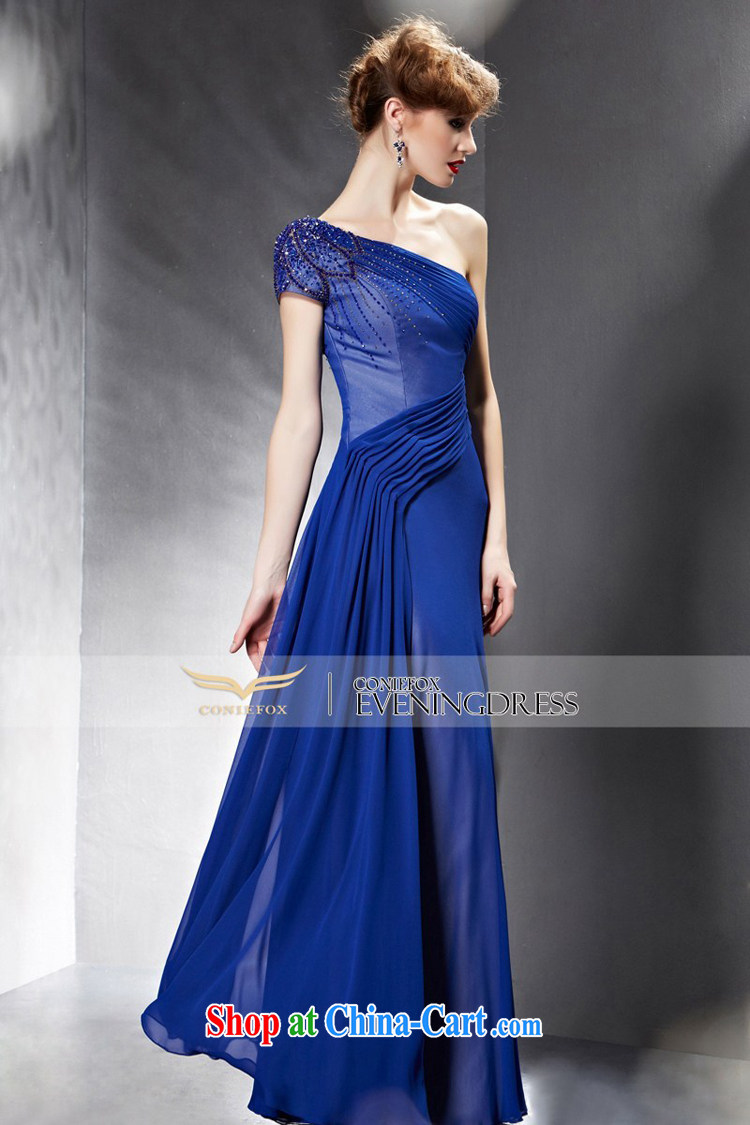 Creative Fox Evening Dress 2015 new graphics thin dress blue bridal wedding dress long single shoulder evening dress uniform toast presided over 30,639 dresses picture color XXL pictures, price, brand platters! Elections are good character, the national distribution, so why buy now enjoy more preferential! Health