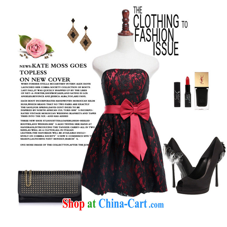 The Parting Short Name-yuan lace lanterns small dress 2015 Korean wedding banquet shaggy the waist bow tie bare chest chair dress skirt 5503 red XL code pictures, price, brand platters! Elections are good character, the national distribution, so why buy now enjoy more preferential! Health