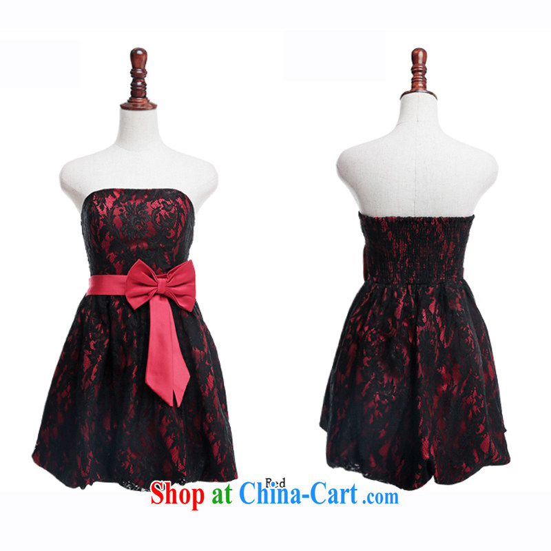 The Parting Short Name-yuan lace lanterns small dress 2015 Korean wedding banquet shaggy the waist bow tie bare chest the dress skirt 5503 red XL code, the parting, and shopping on the Internet