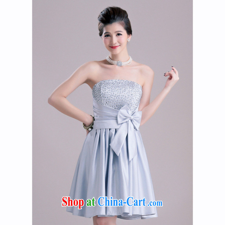 The Parting Bow Tie bare chest large chair small dress 2015 Korean short wedding banquet hand beaded dress dresses 5504 gray XL code pictures, price, brand platters! Elections are good character, the national distribution, so why buy now enjoy more preferential! Health