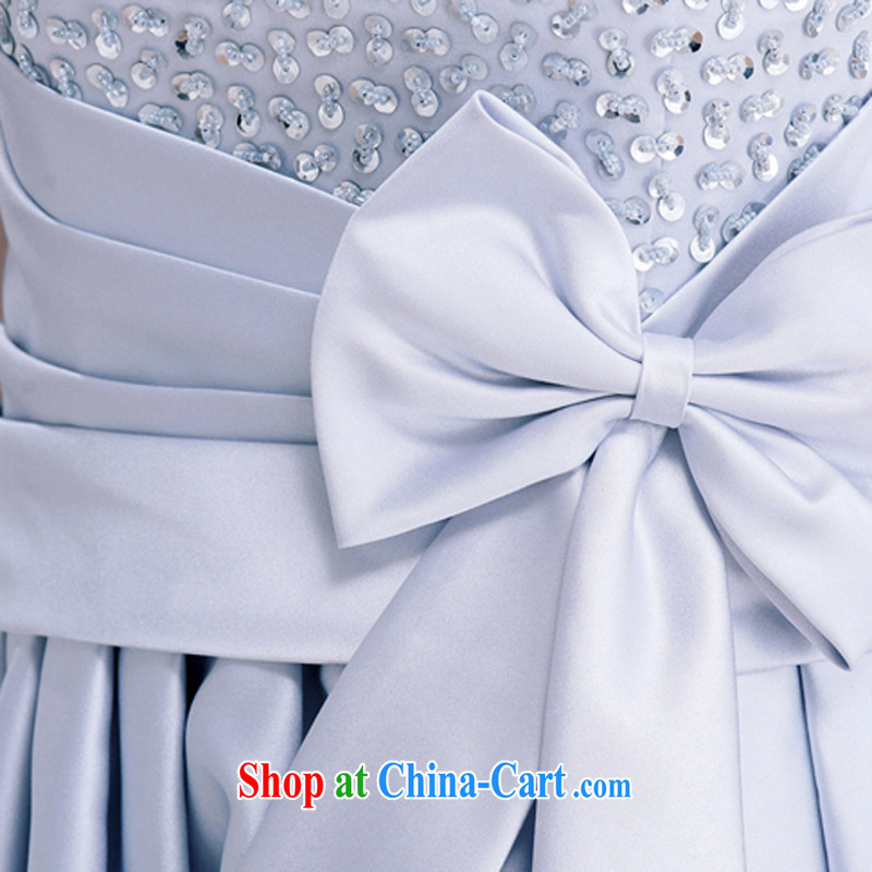 The Parting Bow Tie bare chest large chair small dress 2015 Korean short marriage banquet hand beaded dress dresses 5504 gray XL code, the parting, and, on-line shopping