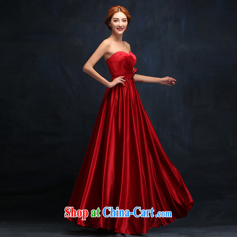 2015 new marriages served toast wine red wiped off his chest and stylish zipper high-waist pregnant women evening dress is tailored to the customer, in accordance with Elizabeth Lin, shopping on the Internet