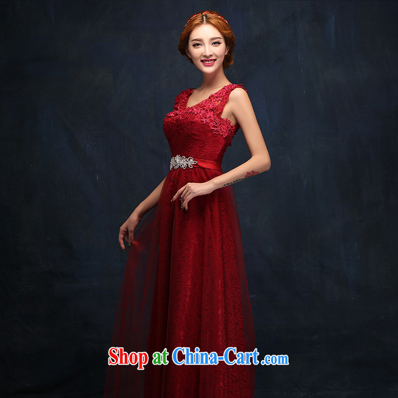 Toasting Service Bridal Fashion 2014 new marriage ceremony shoulders red evening dress long, cultivating the dress female XL, according to Lin, Elizabeth, and shopping on the Internet