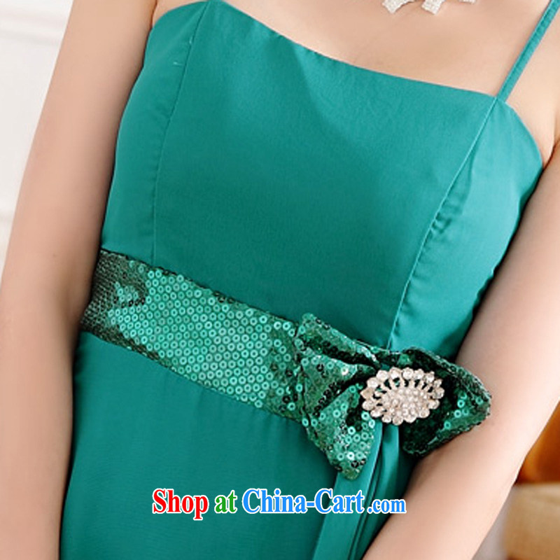 An Philippines and the United States The United States and Europe style pretty light drill waist Buckle Straps long version, how long will the Evening Dress bridesmaid sister snow woven double-yi long skirt green XXXL, facilitating Philippines and the Uni