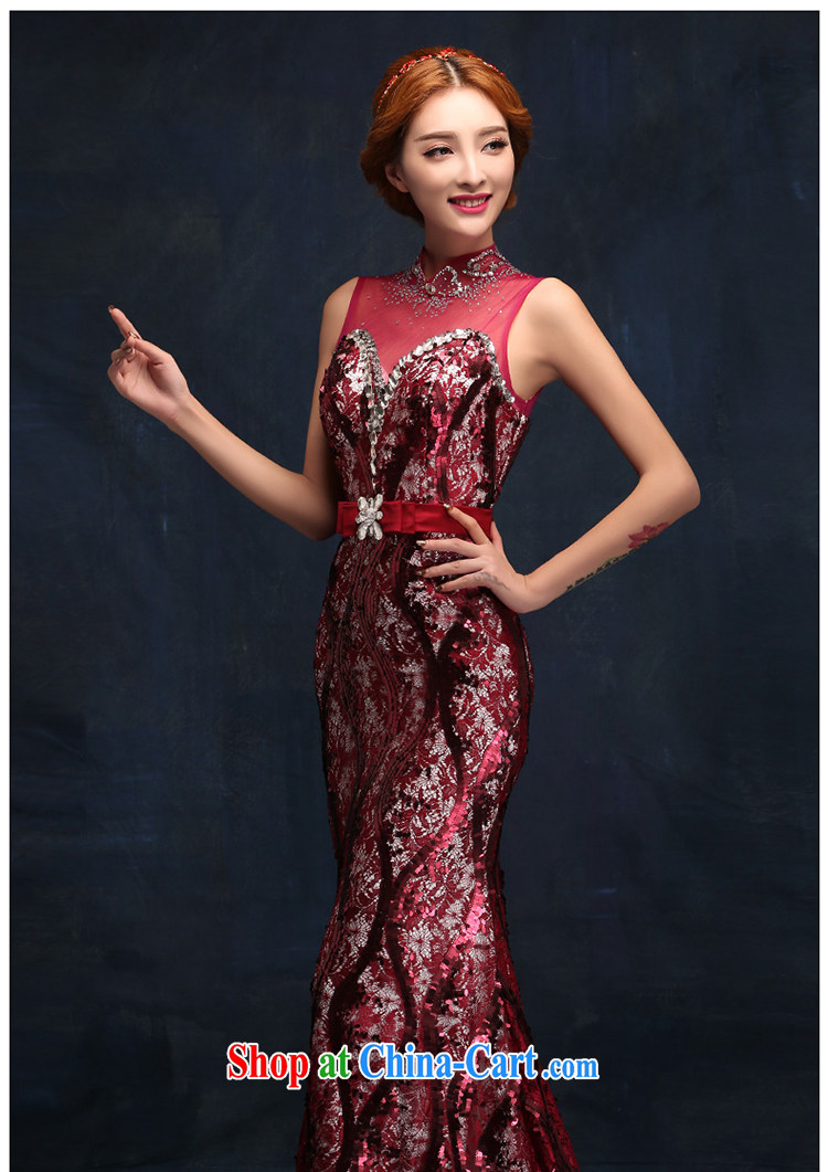 2015 New Beauty video thin crowsfoot dress wine red bridal wedding dress toast serving long, tailored consulting service pictures, price, brand platters! Elections are good character, the national distribution, so why buy now enjoy more preferential! Health